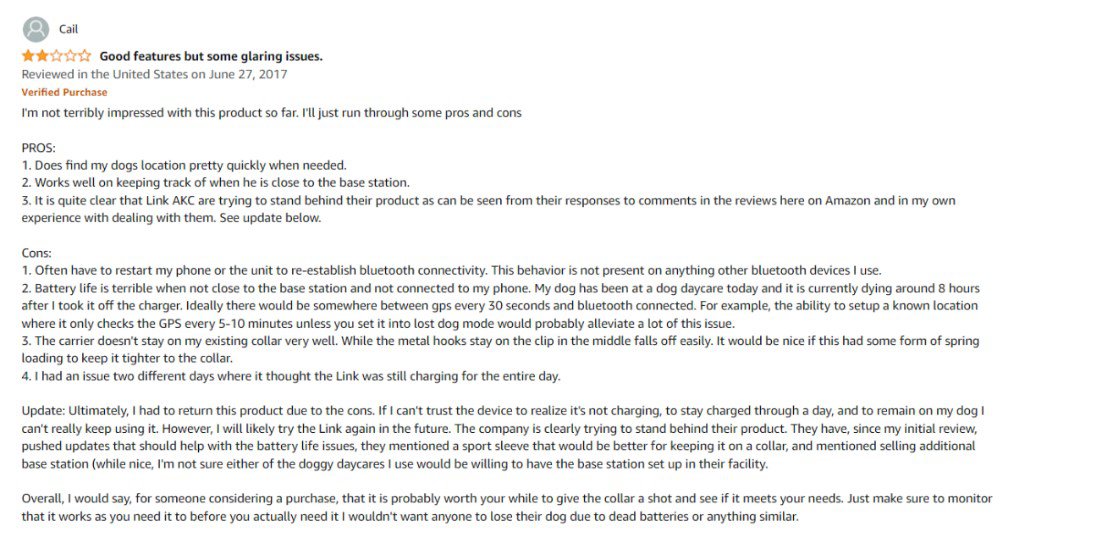 Link AKC GPS Tracker consumer review 2