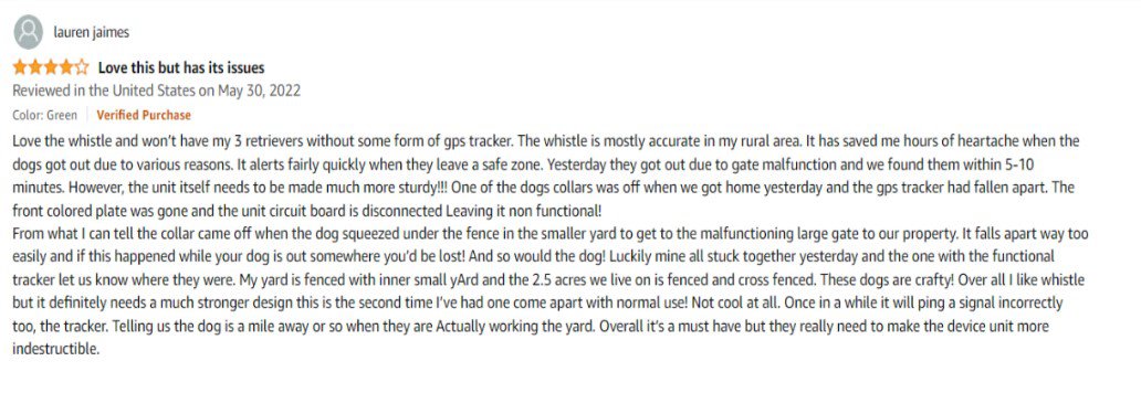 Whistle GPS Tracker consumer review 1