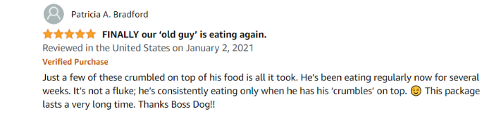 Freeze-Dried Raw Diet testimonial 2