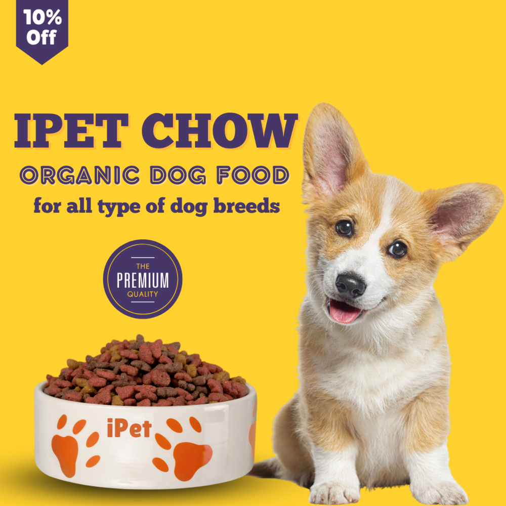 Ipet chow organic dog food for all breeds.