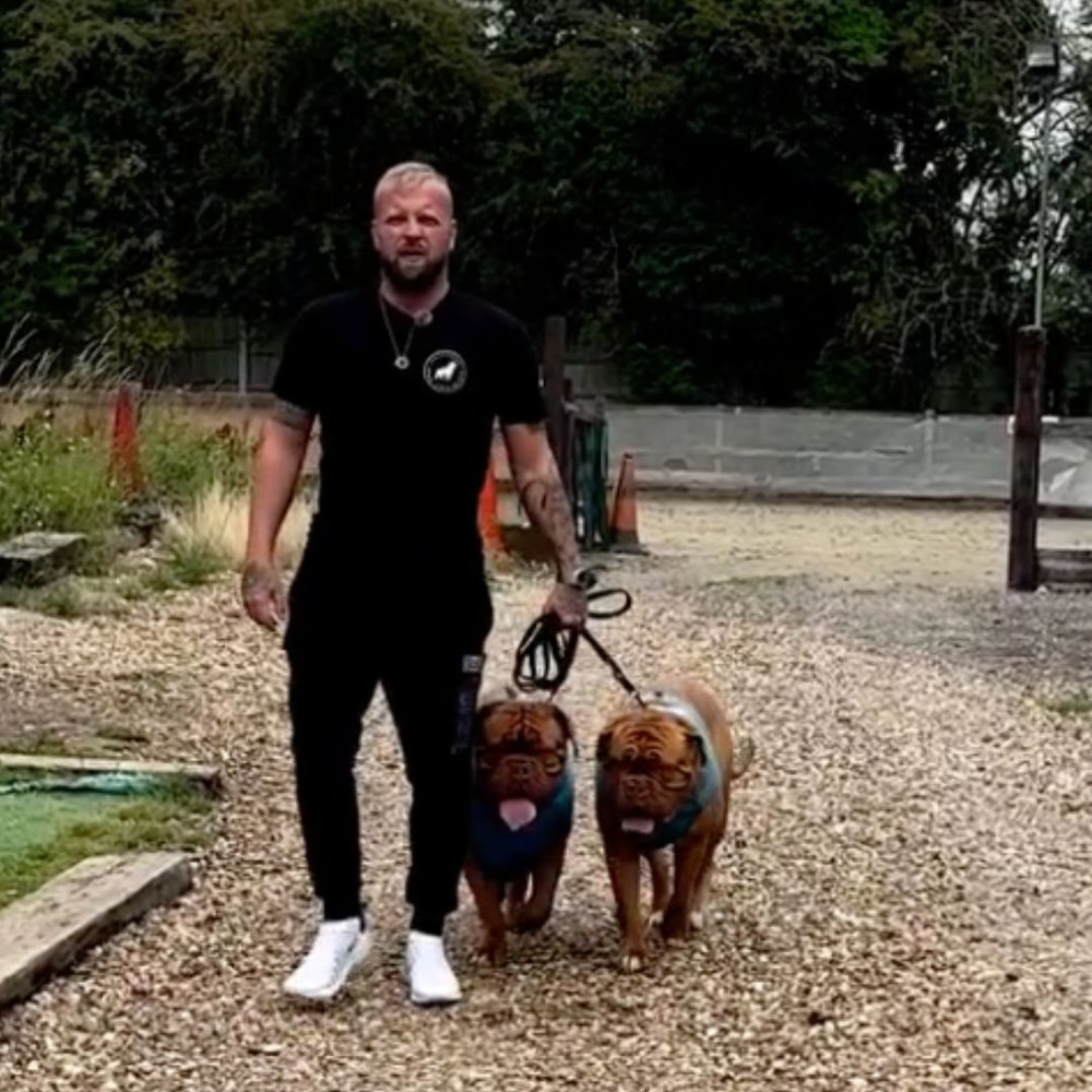 Adam Spivey with dogs