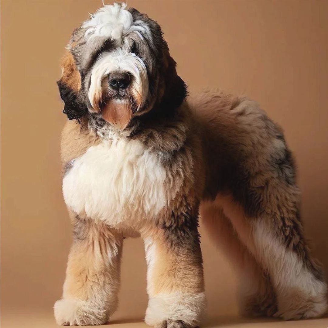 Saint Berdoodle dog breed standing